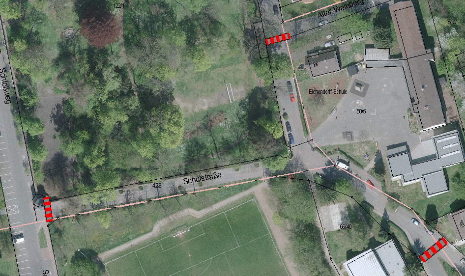 Vollsperrung der Schulstraße in Ilbenstadt im Bereich der Eichendorff-Schule am 29.08.2023