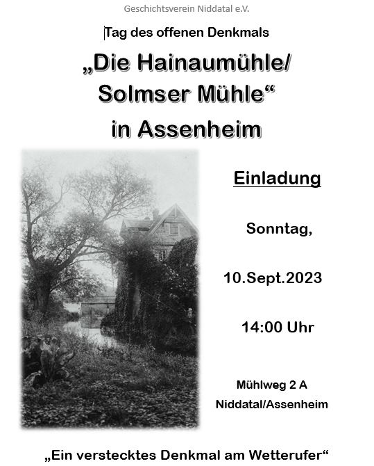 Tag des offenen Denkmals am 10.09.2023