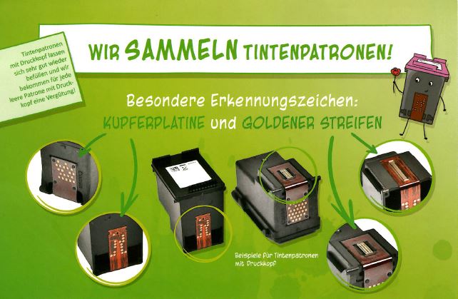 Die städtische Kita Geschwister-Scholl-Straße sammelt Tintenpatronen um die Umwelt zu schützen