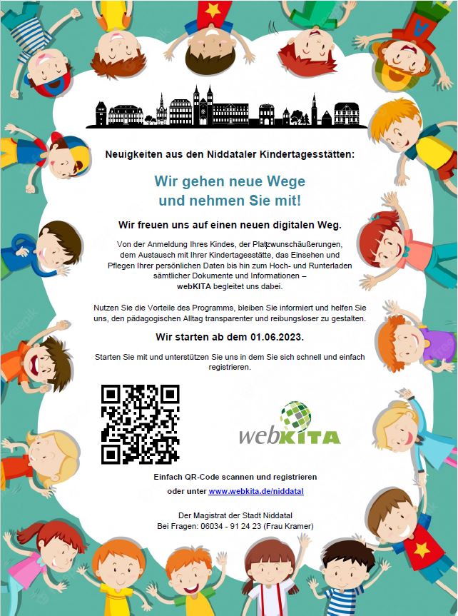 Ab dem 01.06.2023 startet die Stadt Niddatal mit webKITA!