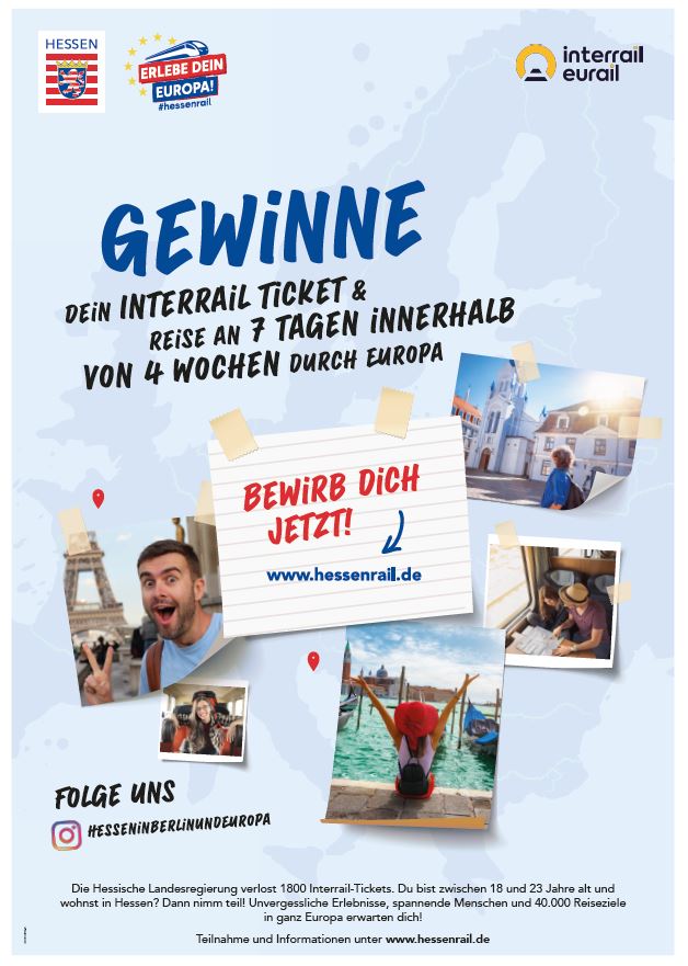 Erlebe Dein Europa! - Verlosung von kostenlosen Interrail-Tickets startet in die nächste Runde