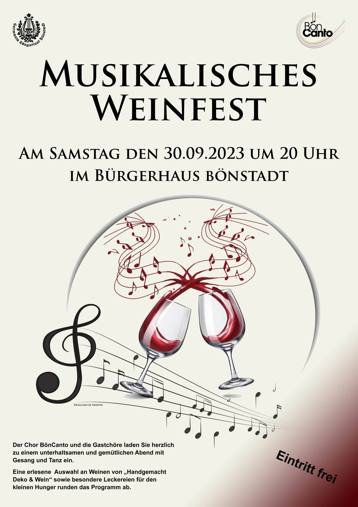 Weinfest der Germania Sängerlust Bönstadt am 30.09.2023 im Bürgerhaus Bönstadt