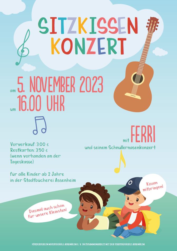 Sitzkissenkonzert für Kinder - Pressemitteilung des Fördervereins Musikschule Assenheim e.V.